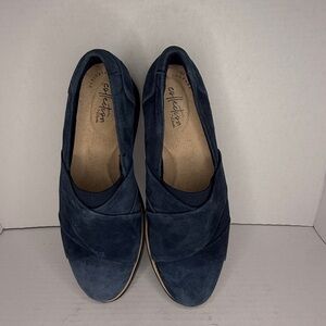 Clarks Navy Blue Suede Women's Flats